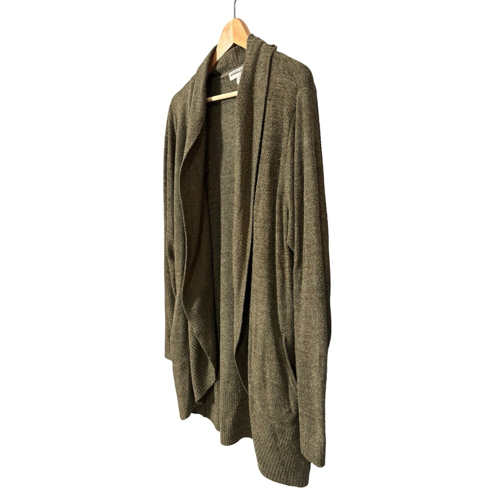 Barefoot Dreams CozyChic Lite Cardigan XXL Olive Green Nylon Rayon Wrap - Picture 3 of 6